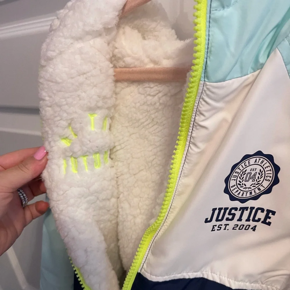 Justice reversible Sherpa jacket